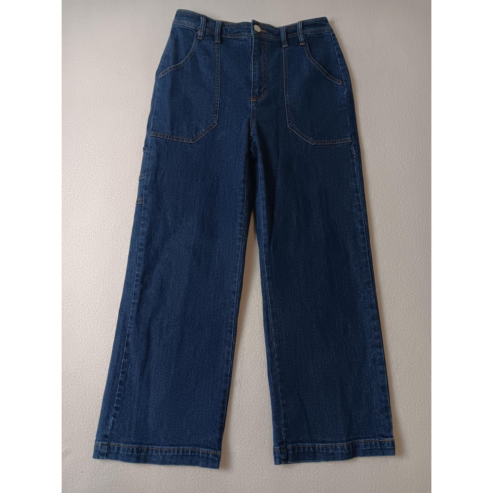 ON 34TH Jeans Womens 6/28 Blue Medium Wash Straight Relaxed Cargo Denim